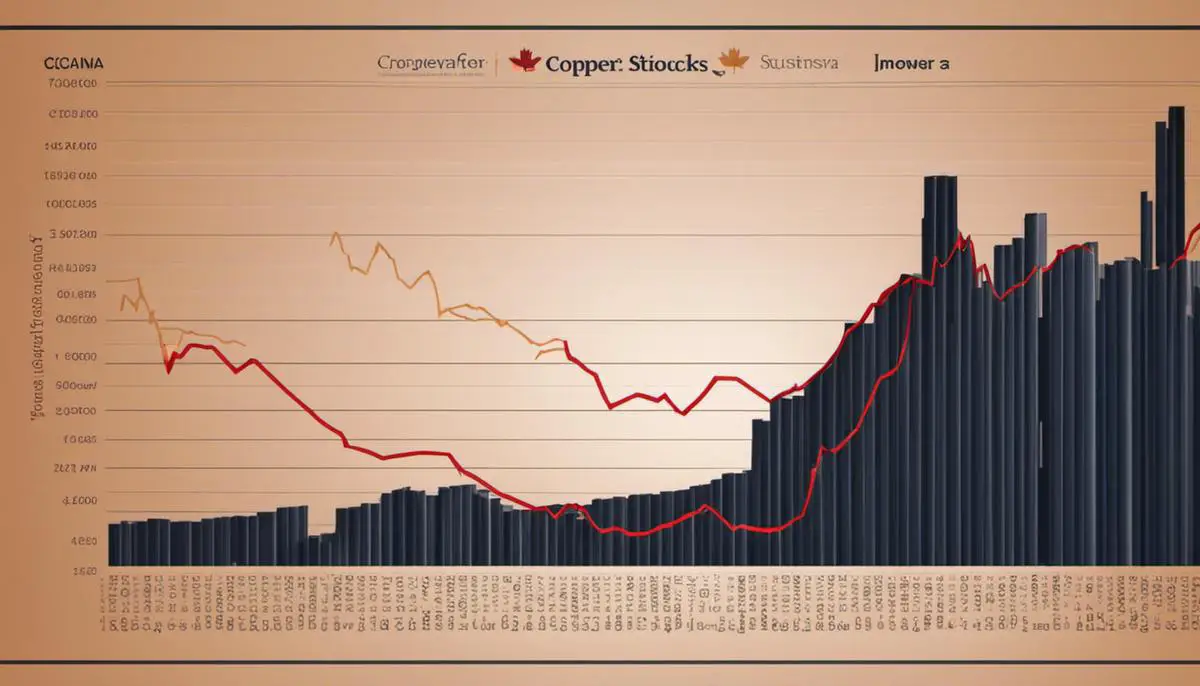 An image depicting copper stocks in Canada, with graphs showing their performance over time.