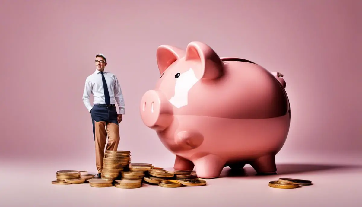 Image depicting a person with a piggy bank, symbolizing the opportunity of personal loans for better financial management.